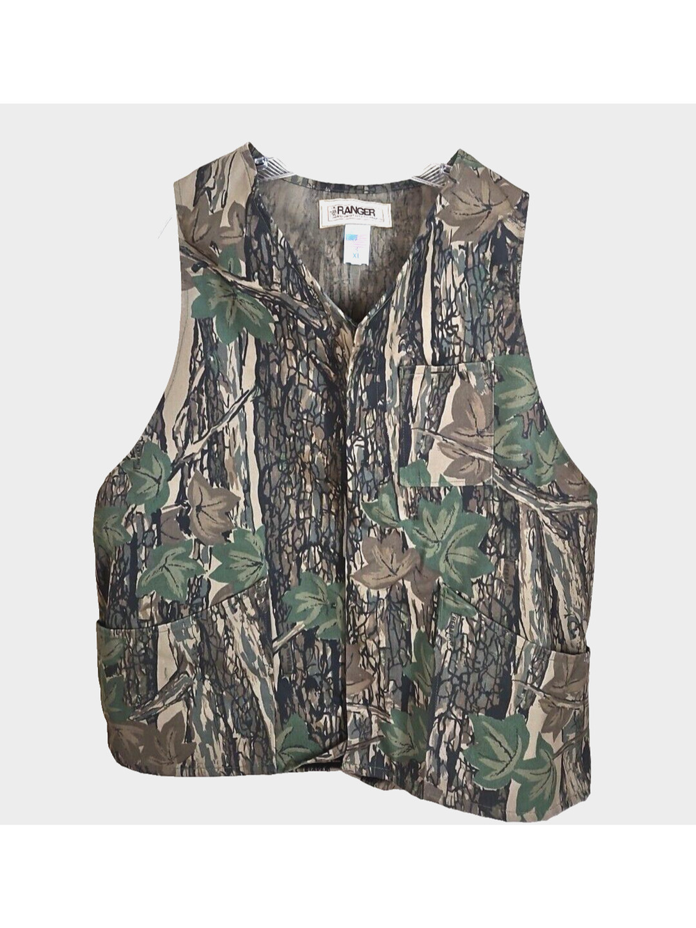 Vintage Ranger Hunting Vest Size XL Realtree Camouflage Bird Game Pocket USA